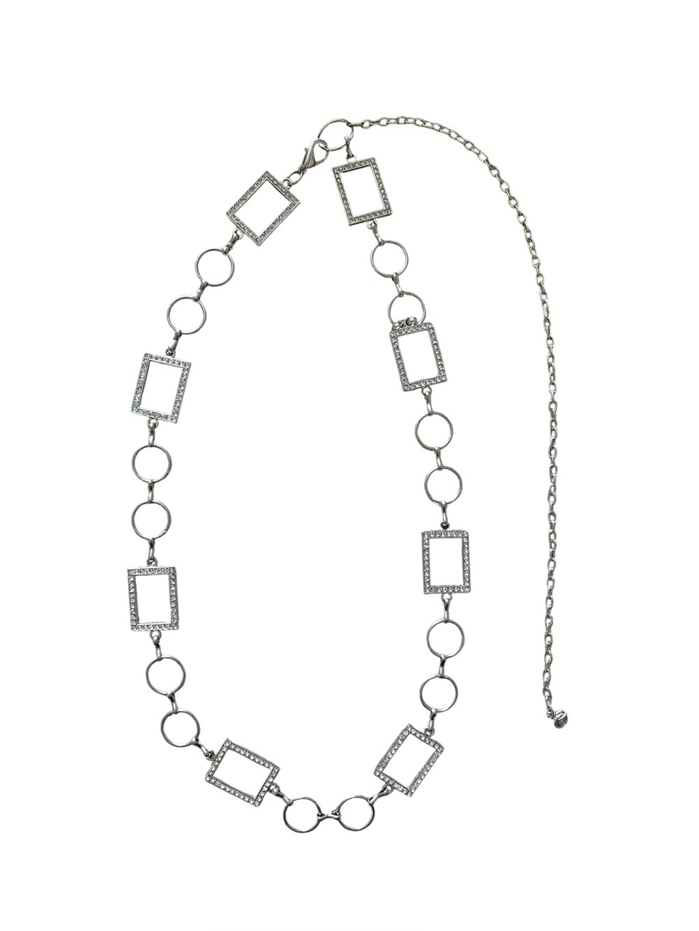 ⭐️ Silver Tone Geometric Link Necklace (or belt!)